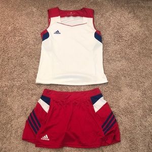 Adidas Tennis Outfit: Small Skort and Shirt